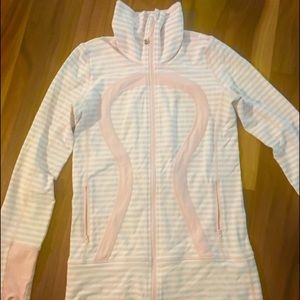 Lululemom pink/white stripped jacket